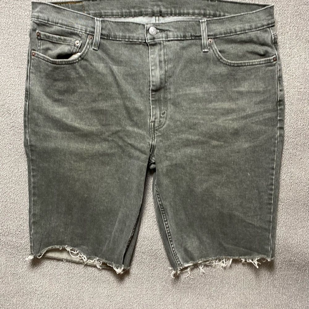 Levi 511 Men's Dark Gray Denim Cut Off Shorts